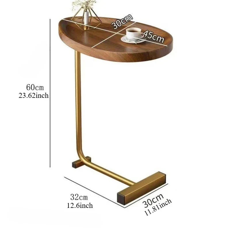 Table d'Appoint Mobile en Forme de C