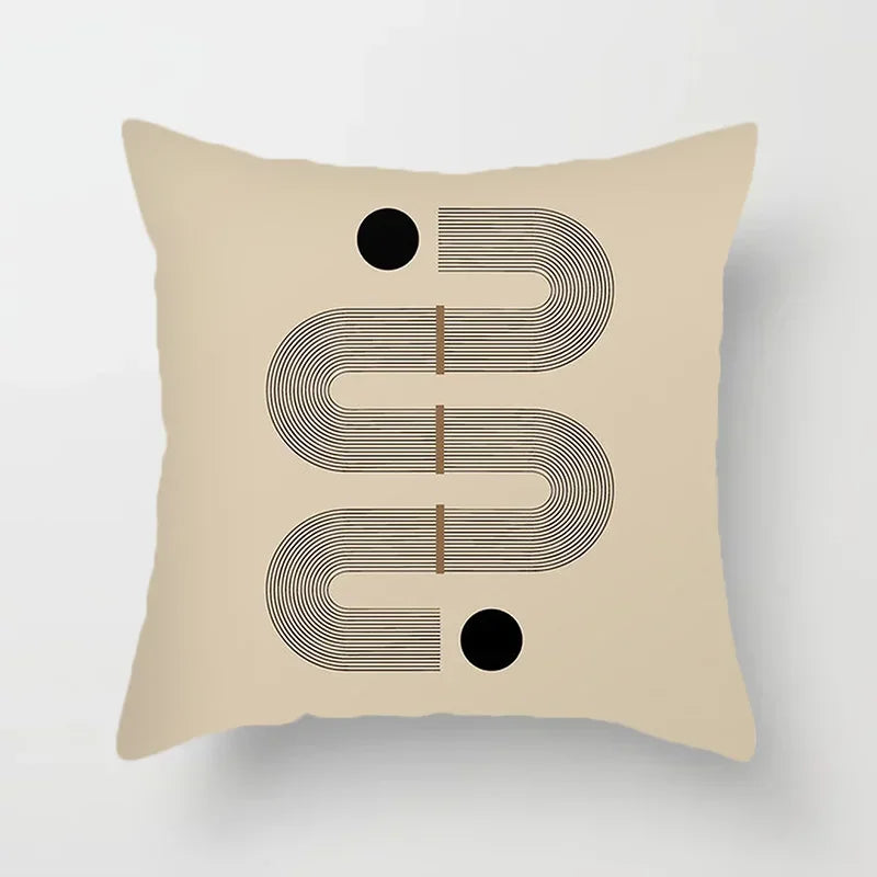 Aurum - Housse de Coussin Abstraite Noir et Blanc