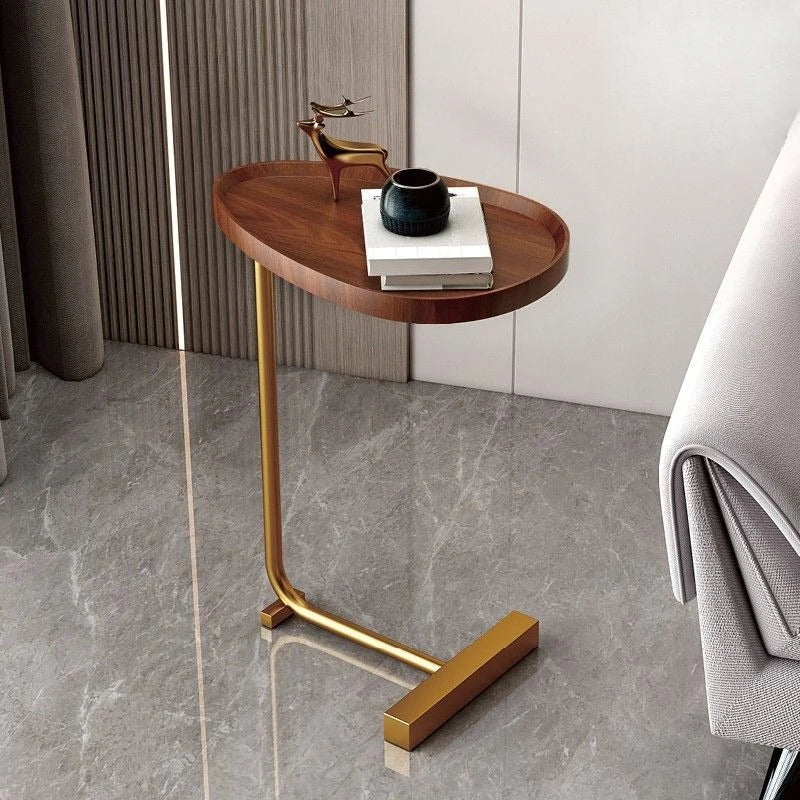 Table d'Appoint Mobile en Forme de C