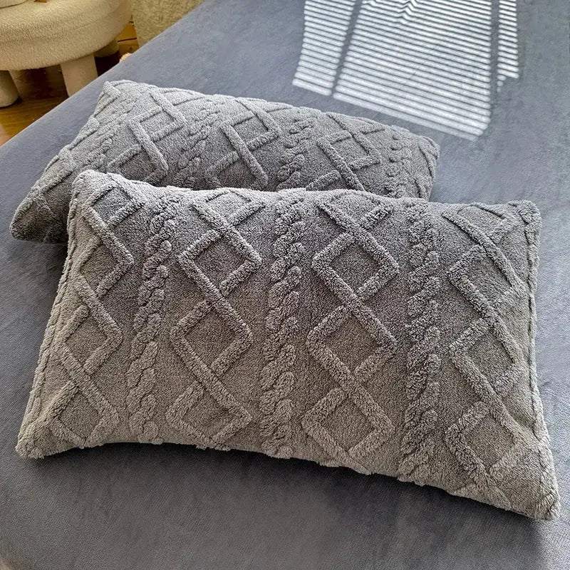 Textured Velvet-Feel Pillowcase Set of 2