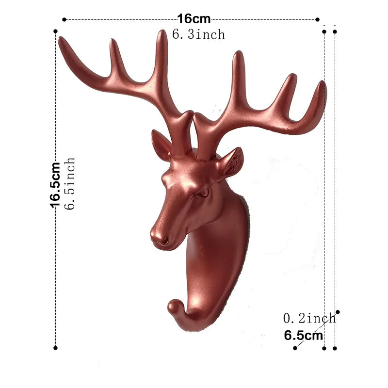 3D Animal Head Wall Hook in Polyresin