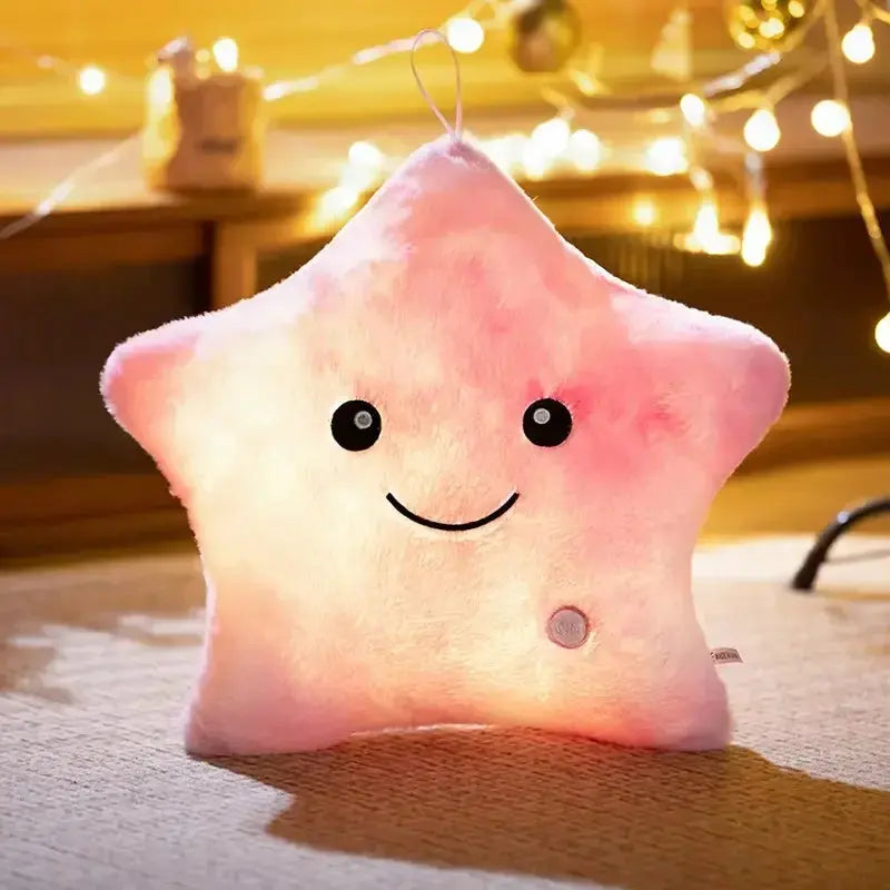 Star Plush Pillow with Built-In LEDs, 24 cm