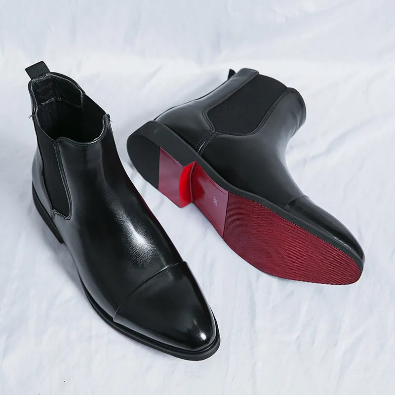 Leather Chelsea Boots for Men, Black or Maroon