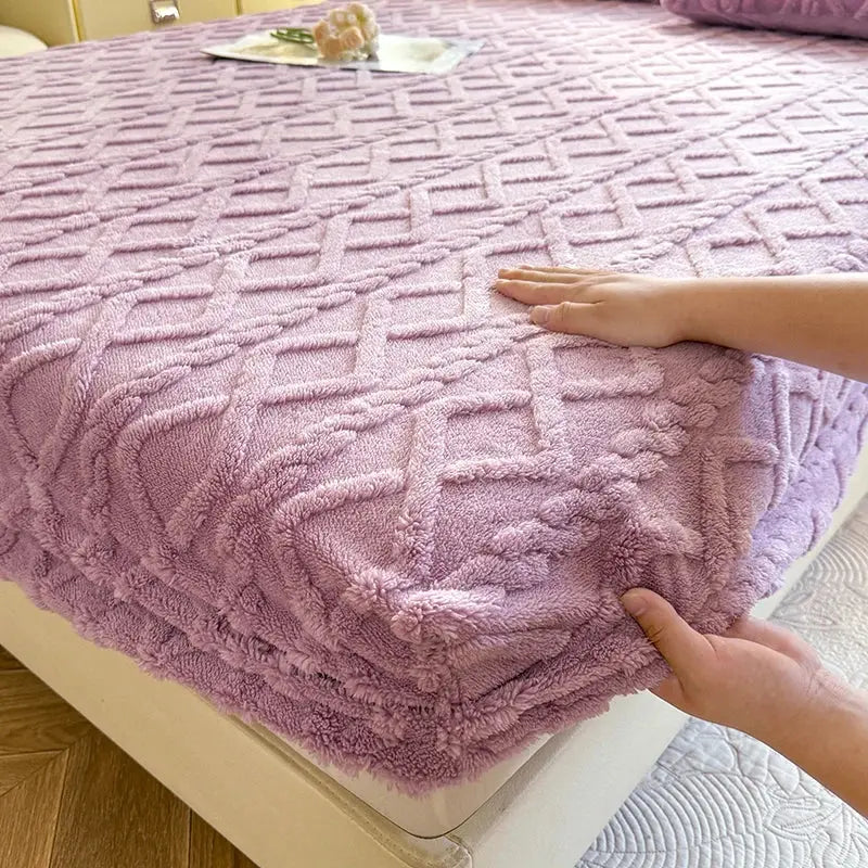Ultra-Soft Ribbed Fitted Sheet, Fleece Feel