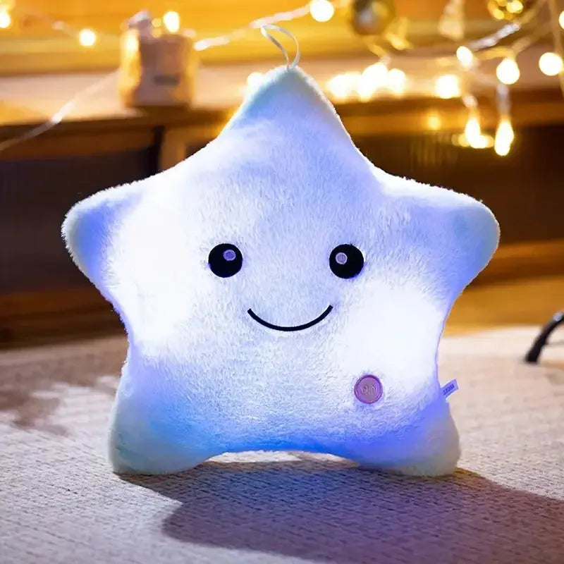 Coussin étoile en peluche avec LED intégrées, 24 cm