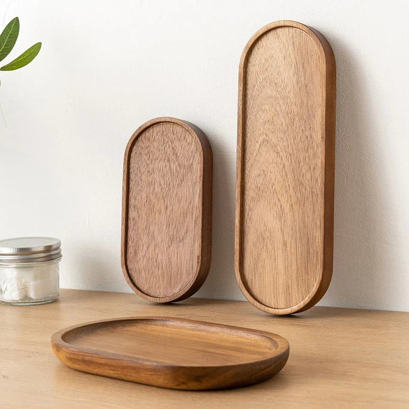 Handmade Solid Wood Tray, Round or Square