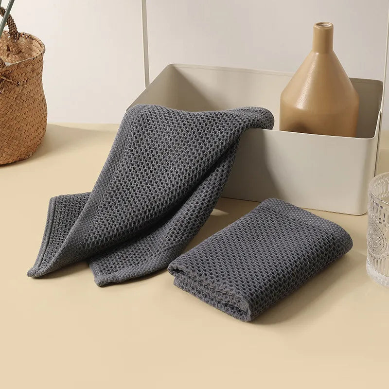 Set of 6 Honeycomb Cotton Towels