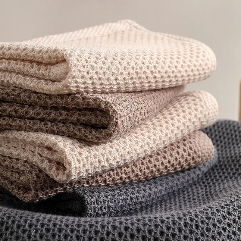 Set of 6 Honeycomb Cotton Towels