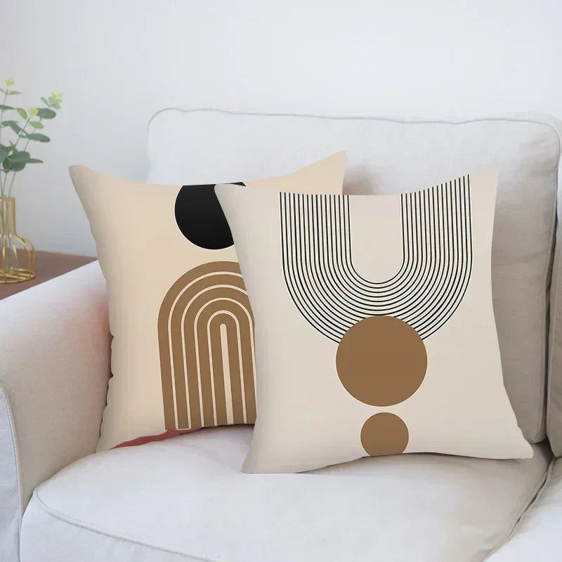 Aurum - Housse de Coussin Abstraite Noir et Blanc