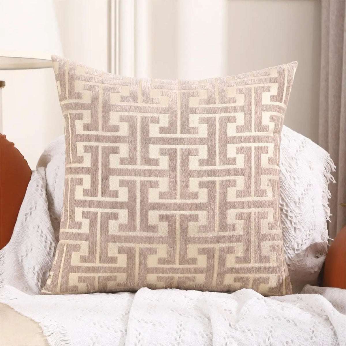 Serenite Stripe - Housse de Coussin Rayée en Coton