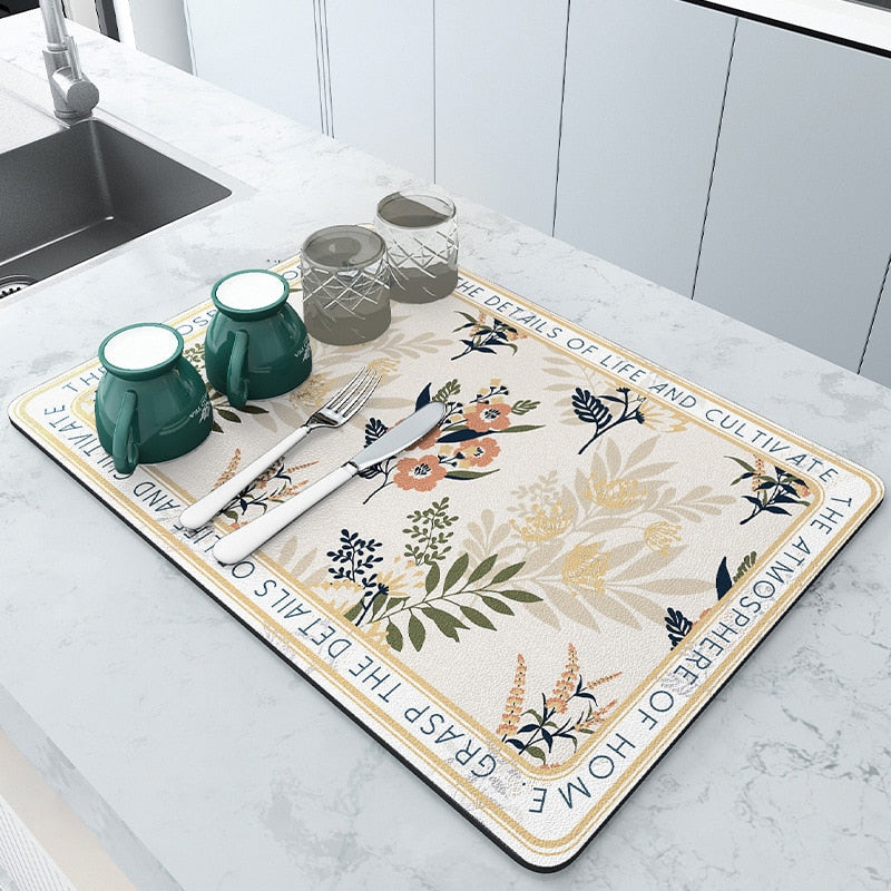 AbsorpTowel - Tapis Égouttoir Absorbant Antidérapant