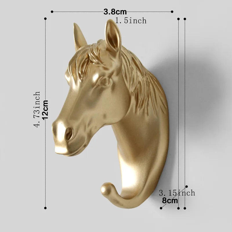 3D Animal Head Wall Hook in Polyresin