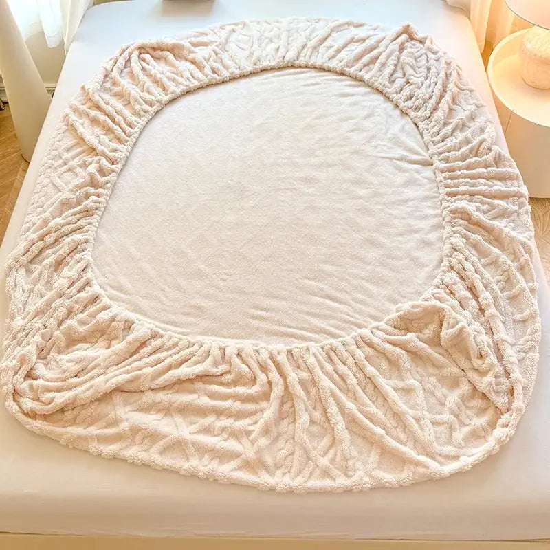 Ultra-Soft Ribbed Fitted Sheet, Fleece Feel