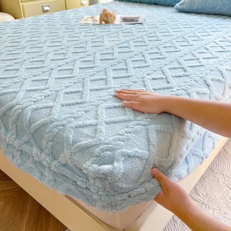 Ultra-Soft Ribbed Fitted Sheet, Fleece Feel