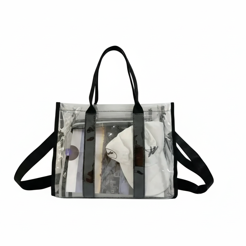 Transparent PVC Beach Bag for Women | Spacious Elegance for Your Sunny Days