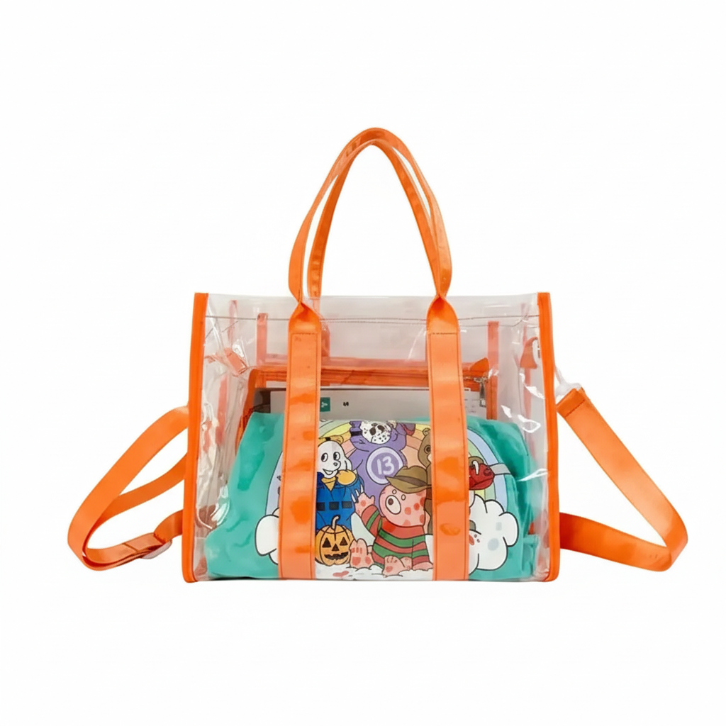 Transparent PVC Beach Bag for Women | Spacious Elegance for Your Sunny Days
