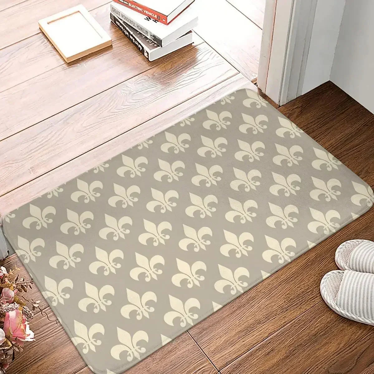 FloraWeave - Tapis Blanc à Motif Floral