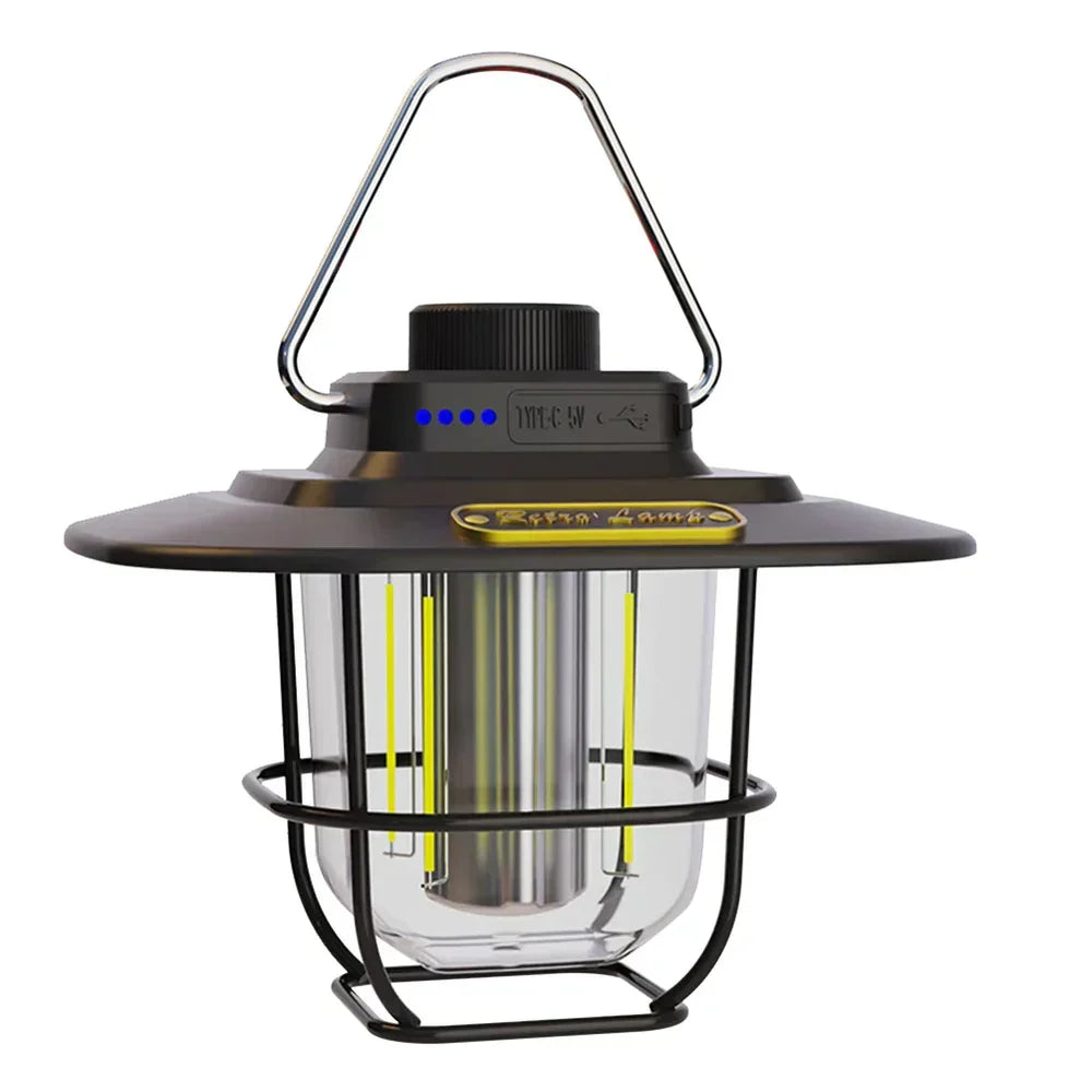 NostalgiaGlow - Lanterne LED Rétro Rechargeable