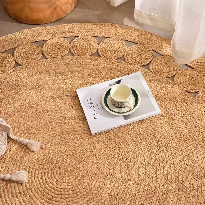 GreenWeave - Tapis Rond en Fibres Végétales