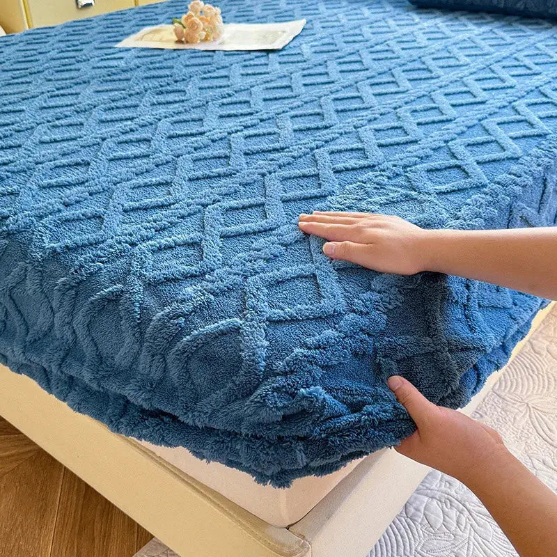 Ultra-Soft Ribbed Fitted Sheet, Fleece Feel