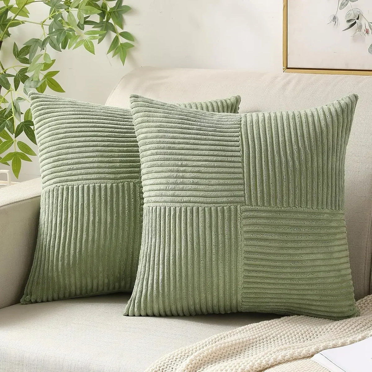 Quintessence - Lot de 2 Housses de Coussin Coton