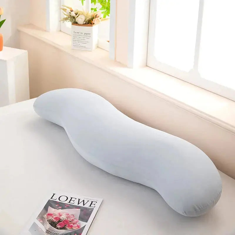 Coussin de corps en forme de vague, 105 x 30 cm