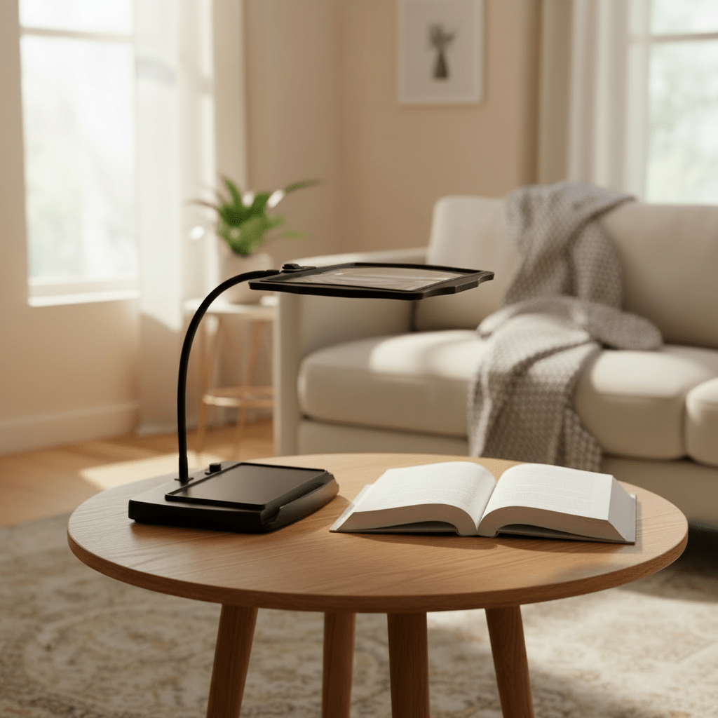LED Magnifying Floor Lamp 3x, Gooseneck Arm