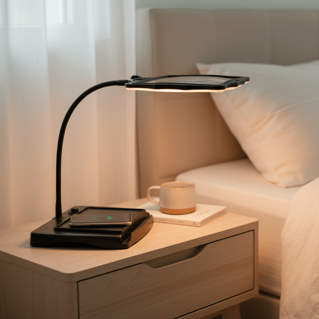 LED Magnifying Floor Lamp 3x, Gooseneck Arm