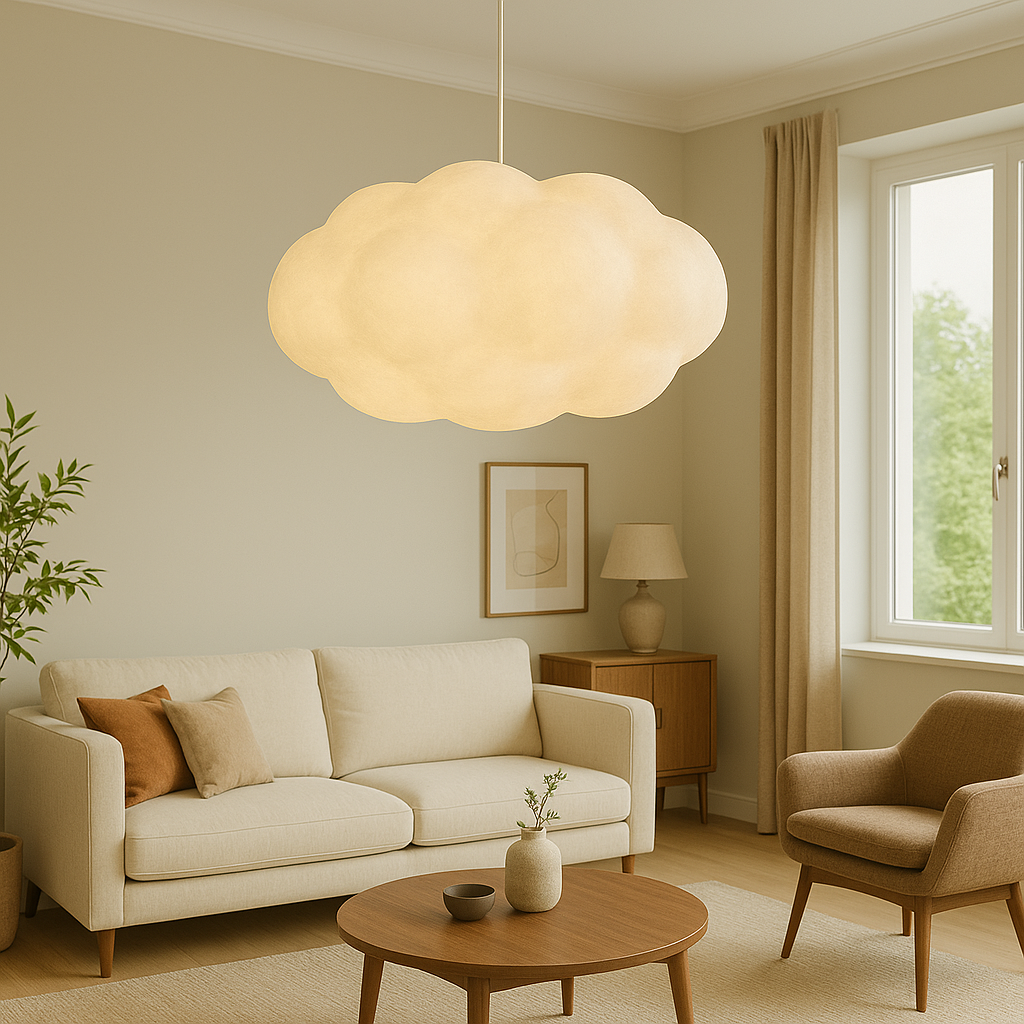 Sculptural PVC Pendant Light - Adjustable White Design 7