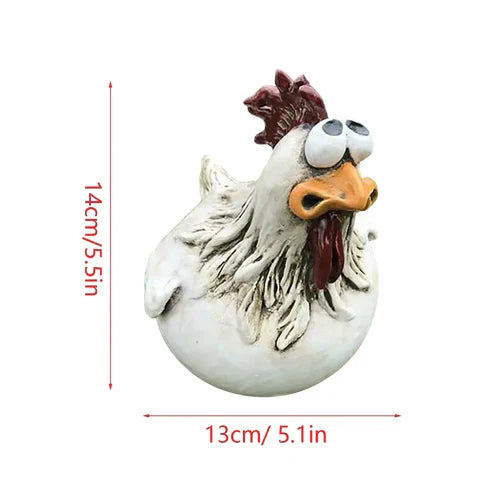 Statue de Poule Décorative en Résine pour Clôture