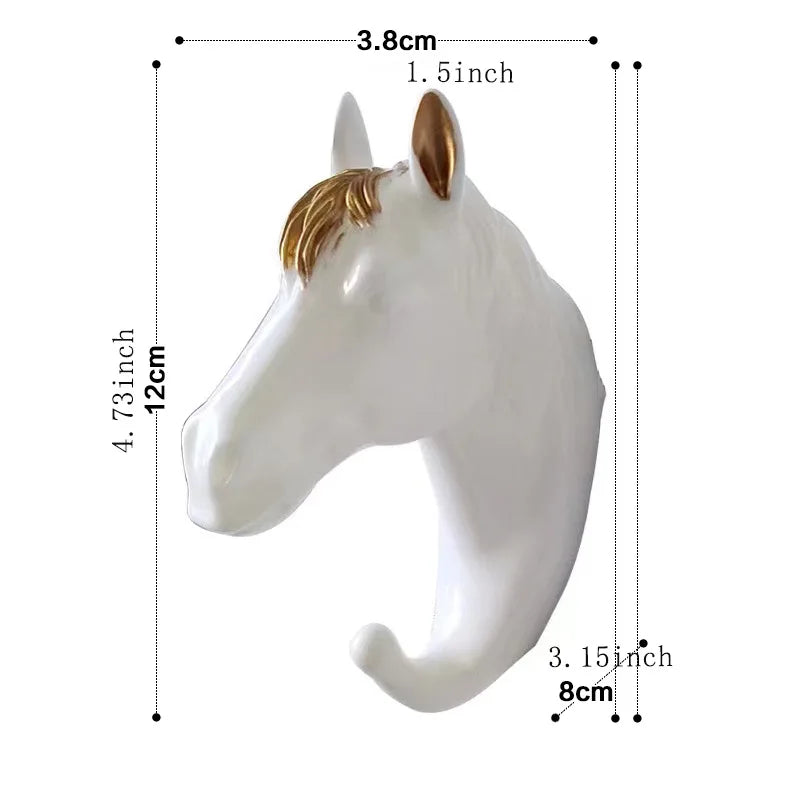 3D Animal Head Wall Hook in Polyresin