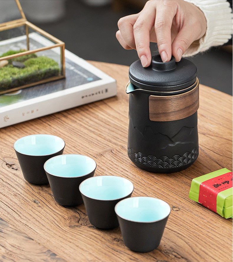 Service à Thé en Céramique Minimaliste | Ensemble Léger et Élégant pour Déguster le Thé en Voyage 5