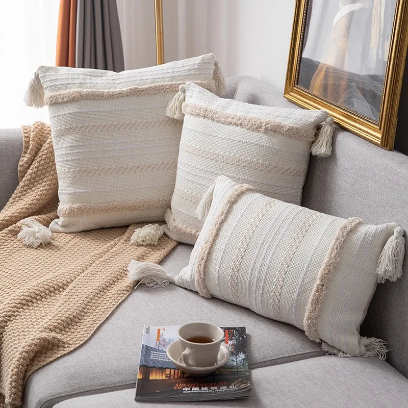 Lumière - Housse de Coussin Capitonnée Élégante