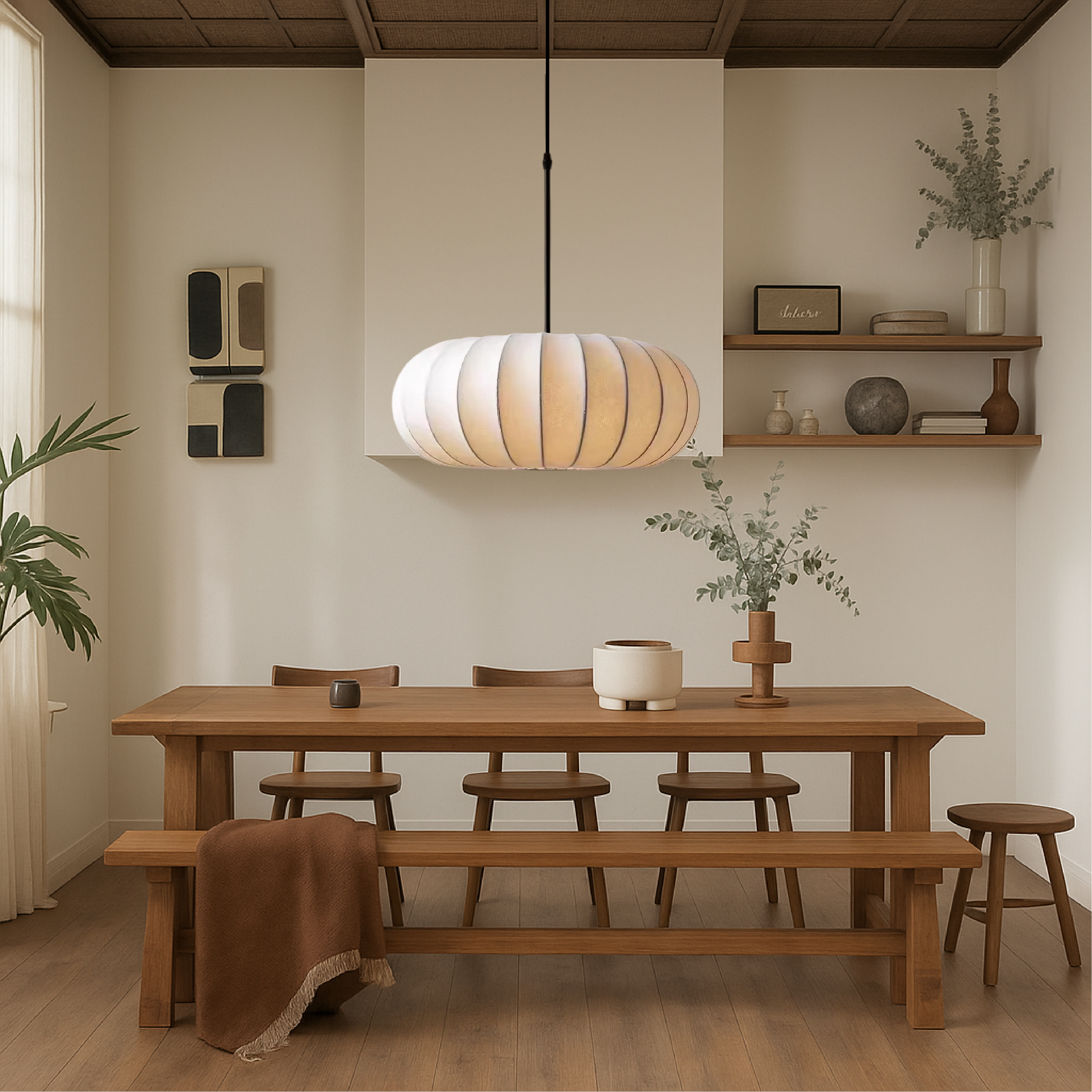 Silk Wabi-Sabi Pendant Light - Adjustable Height 10