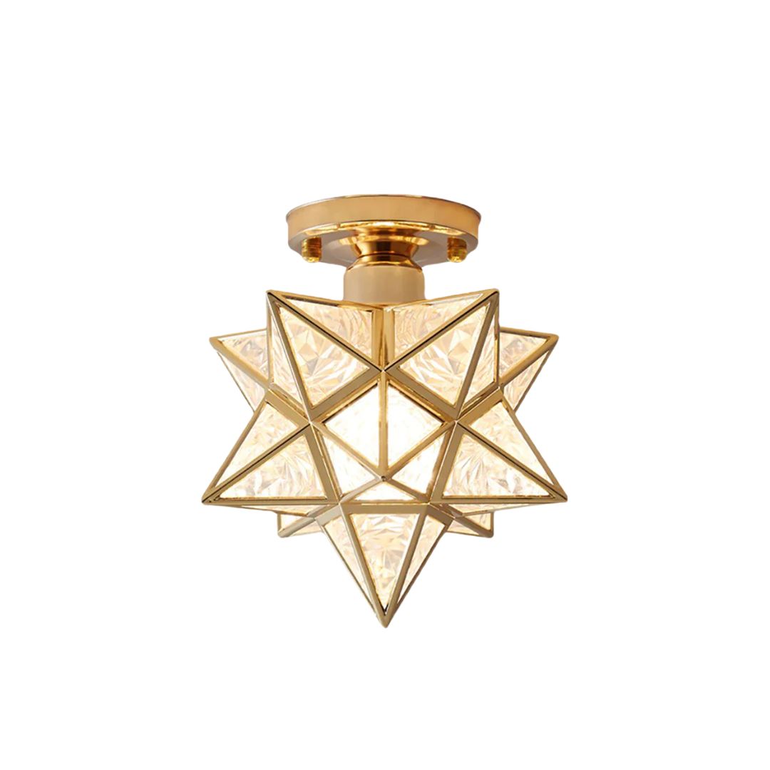Compact Star-Shaped Ceiling Light, E27 Socket