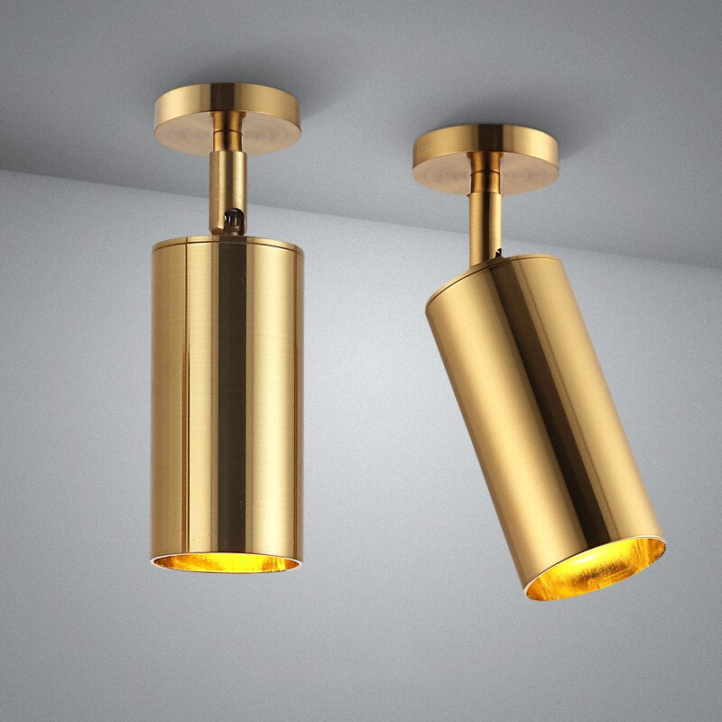 Spot Lumineux Plafond : Élégance Naturelle en Lumière – Laiton Doré 0