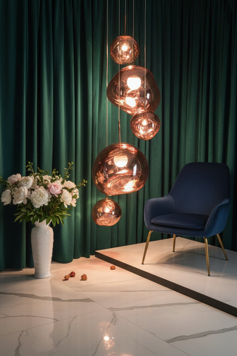 Suspension Design Organique en Verre Translucide | Élégance Contemporaine pour une Ambiance Accueillante 0