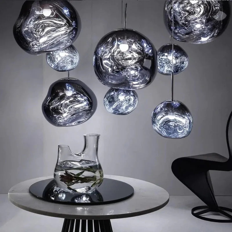 Suspension Design Organique en Verre Translucide | Élégance Contemporaine pour une Ambiance Accueillante 2