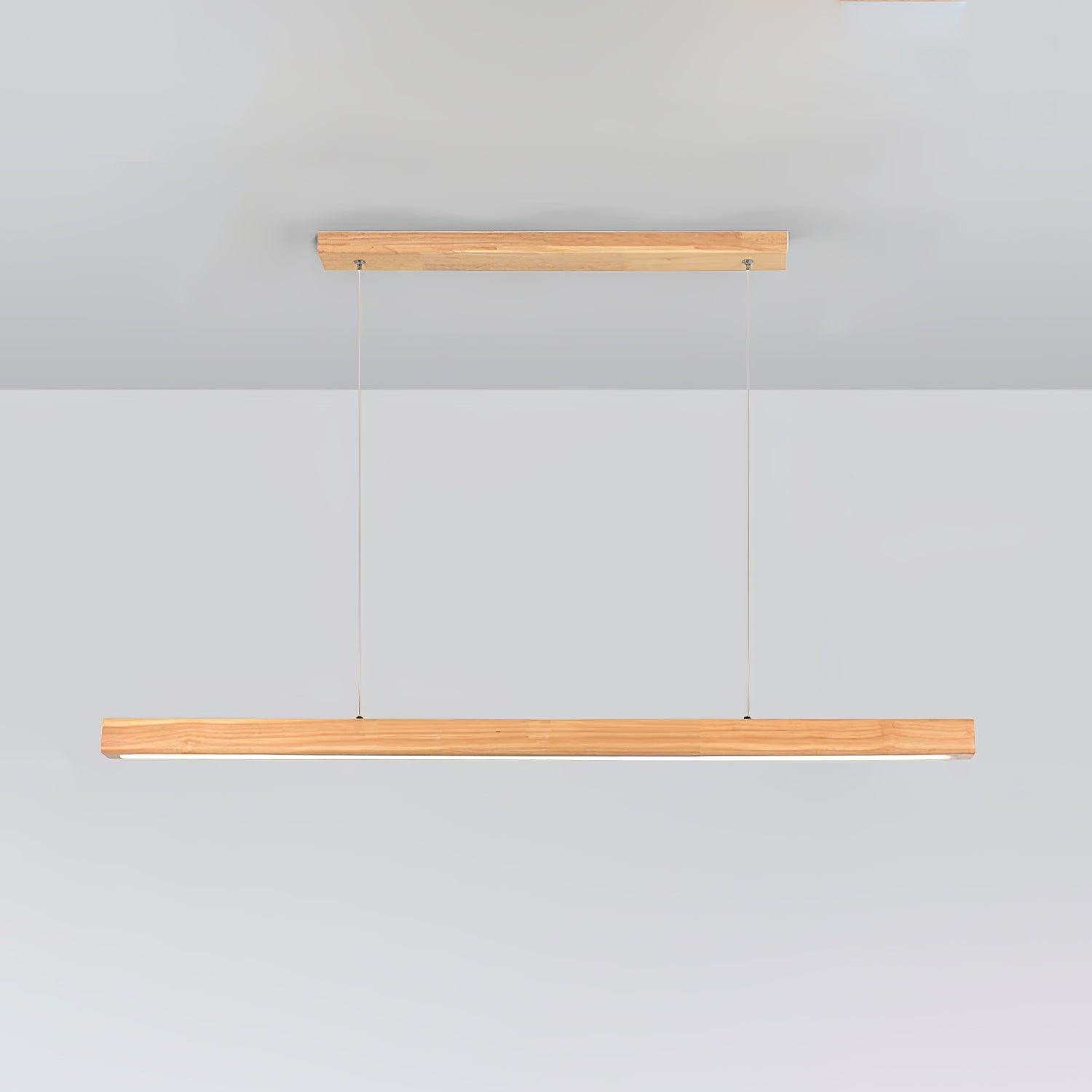 Suspension Linéaire en Bois et Métal | Éclairage Scandinave Élégant pour une Ambiance Chaleureuse 6