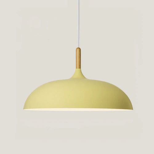 Suspensions Élégantes en Bois et Métal – Design Rétro Pastel 5