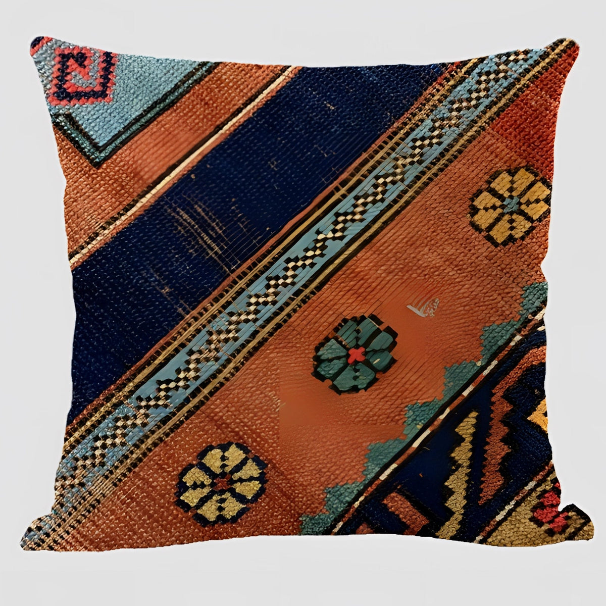 Kilim Linen Cushion Cover, Bohemian Style