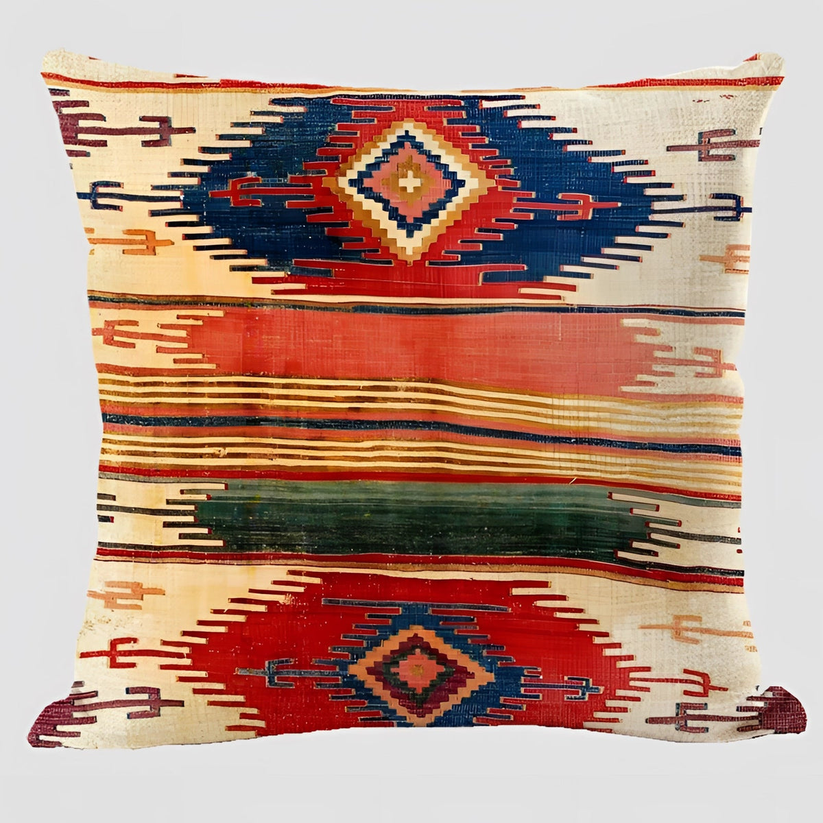 Kilim Linen Cushion Cover, Bohemian Style