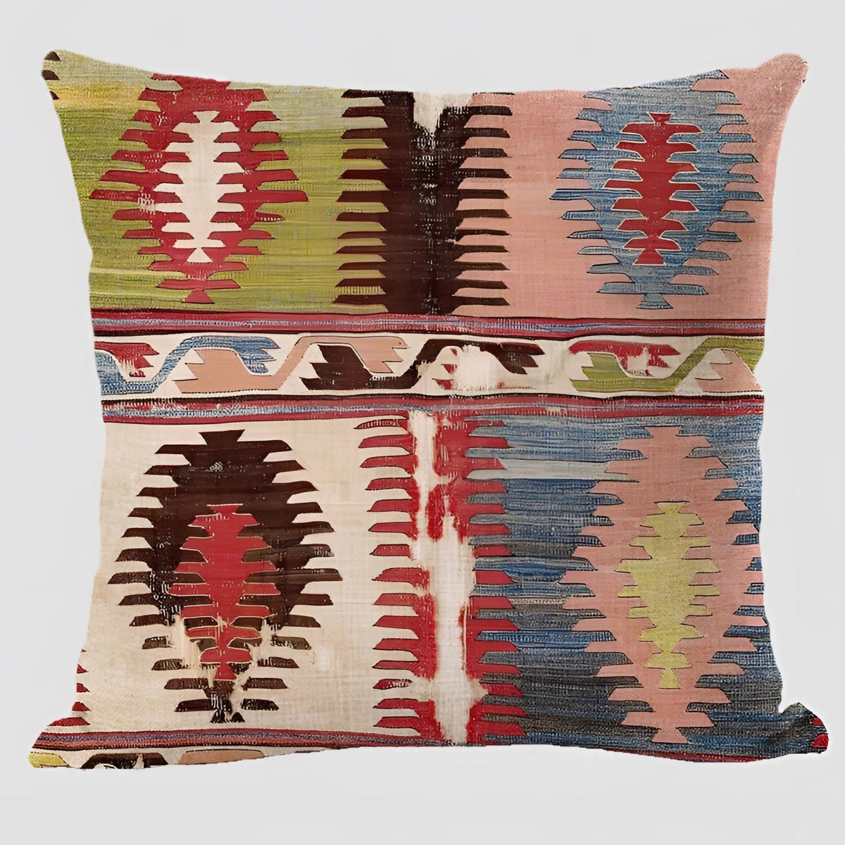 Kilim Linen Cushion Cover, Bohemian Style