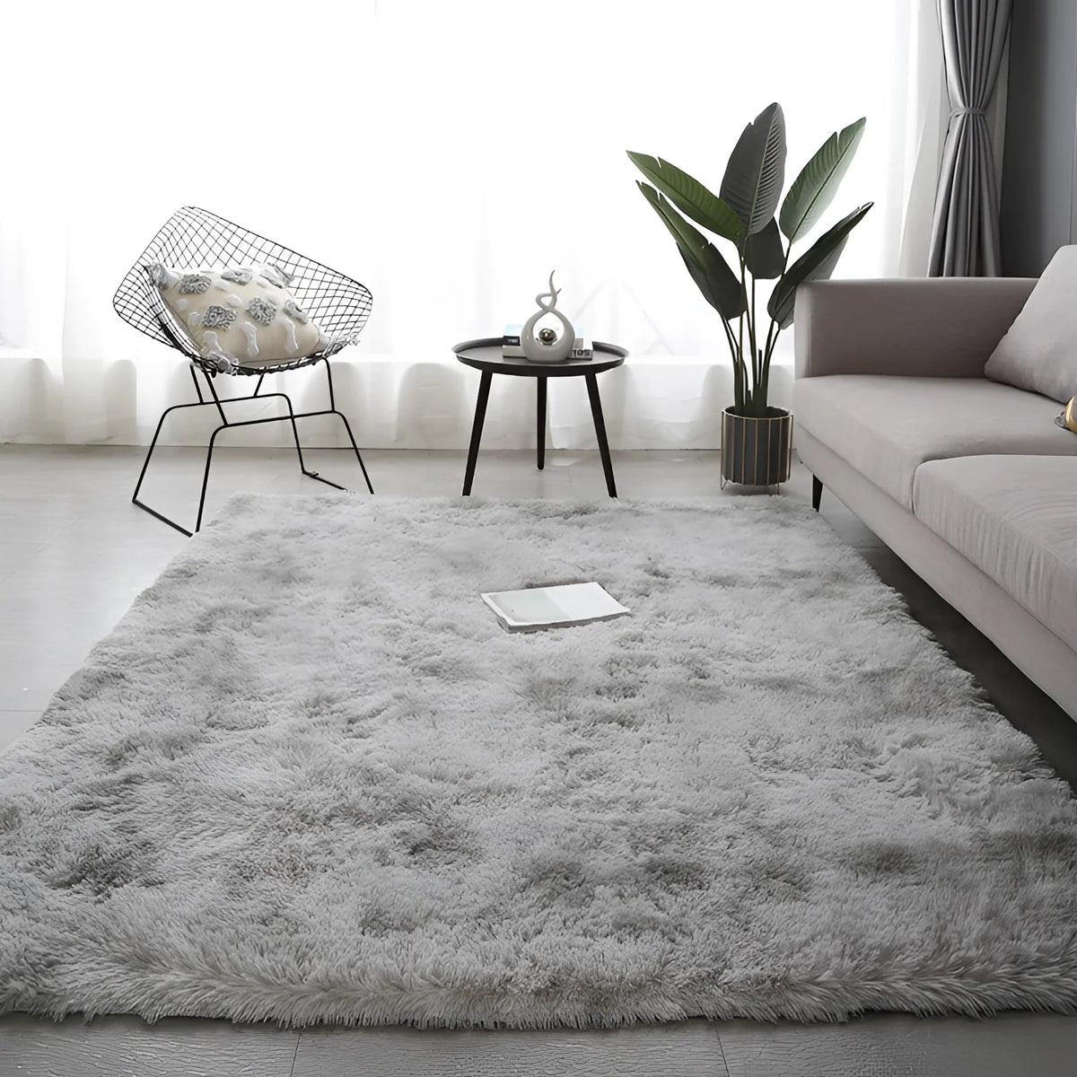 Soft Faux-Fur Shaggy Rug with Gradient Colour
