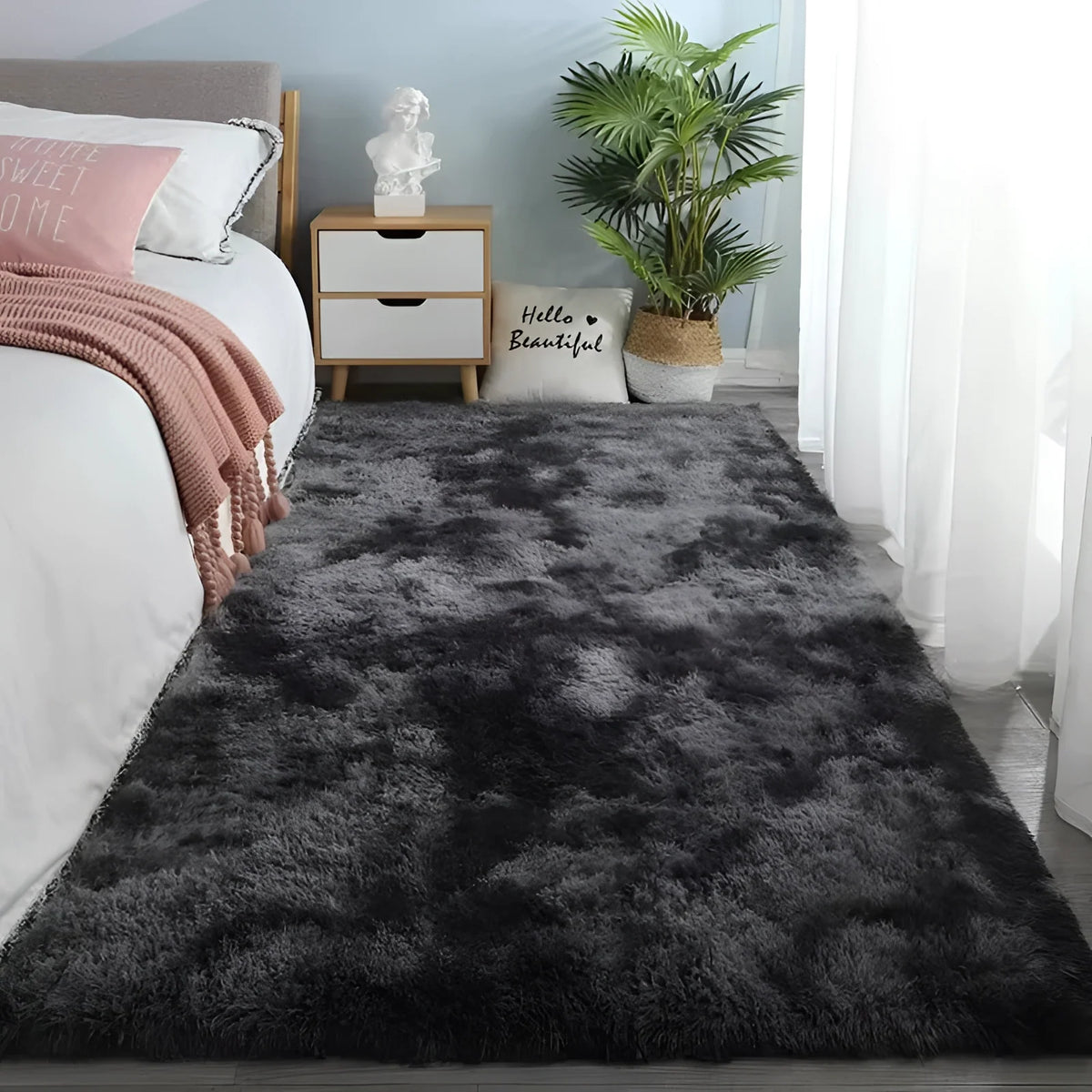 Soft Faux-Fur Shaggy Rug with Gradient Colour