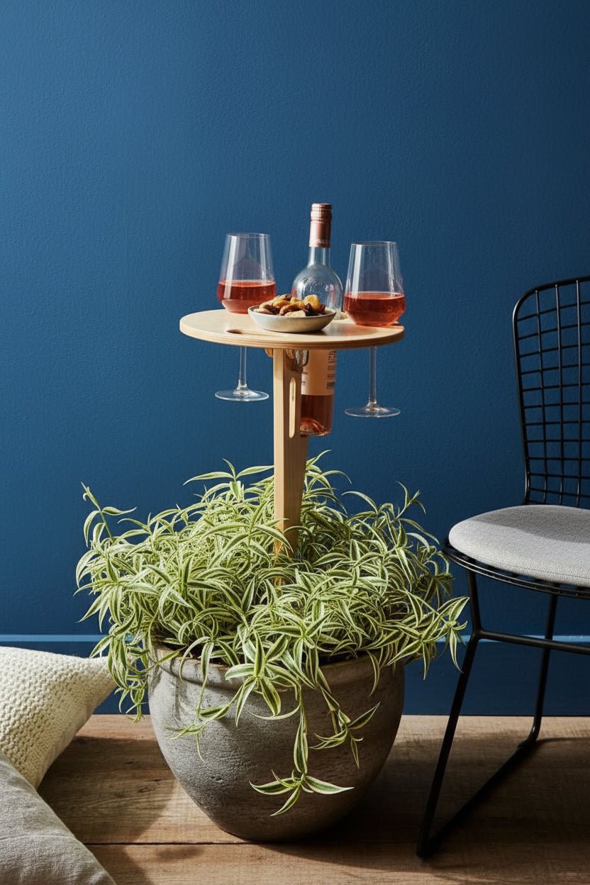 Table à Vin Portable en Aluminium | Élégance Minimaliste pour un Pique-Nique Raffiné 1