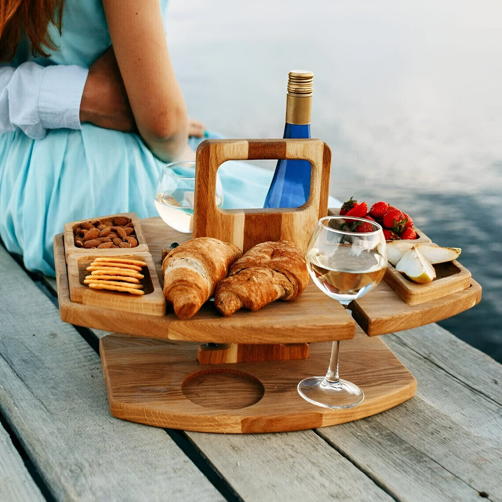 Table de Pique-Nique Bois avec Compartiments Intégrés | Élégance et Praticité pour Vos Moments de Détente en Plein Air 1