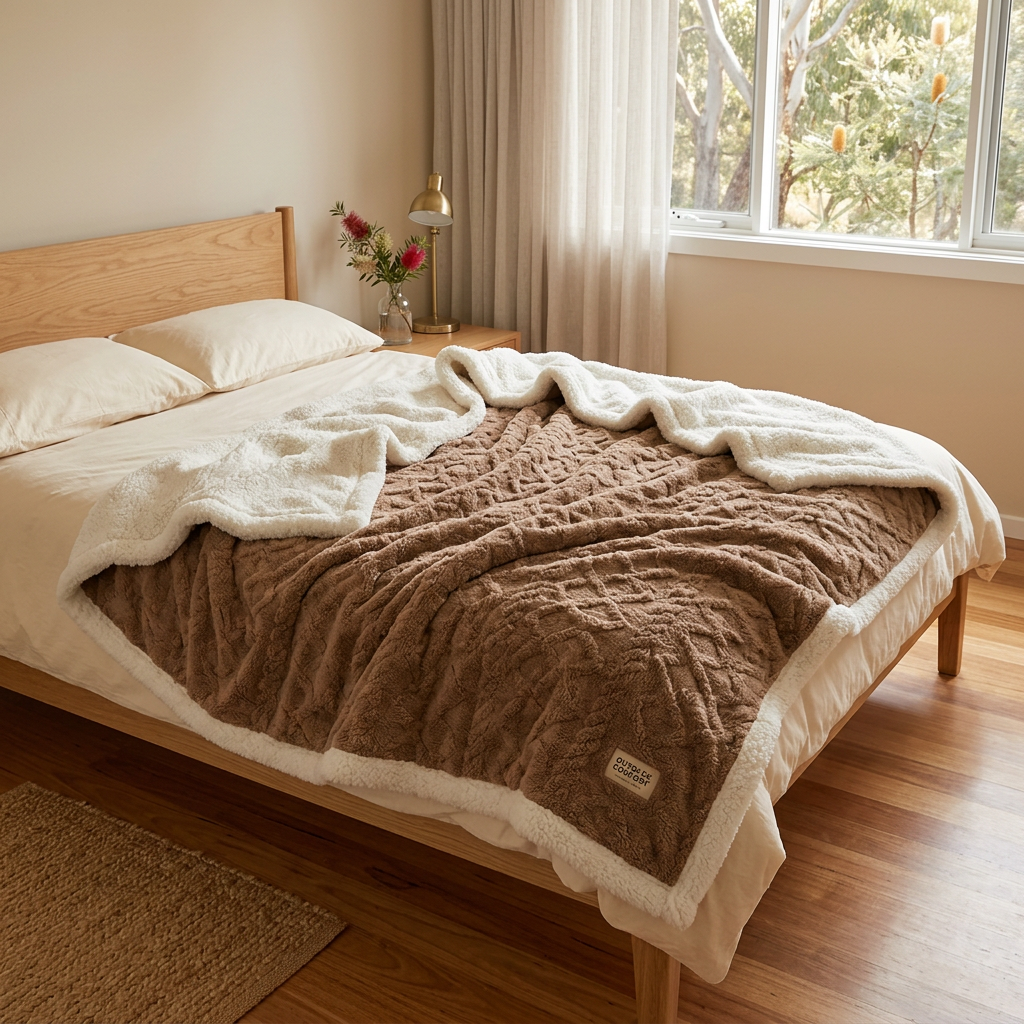 Thick Fleece Blanket - Reversible Sherpa Warmth 1
