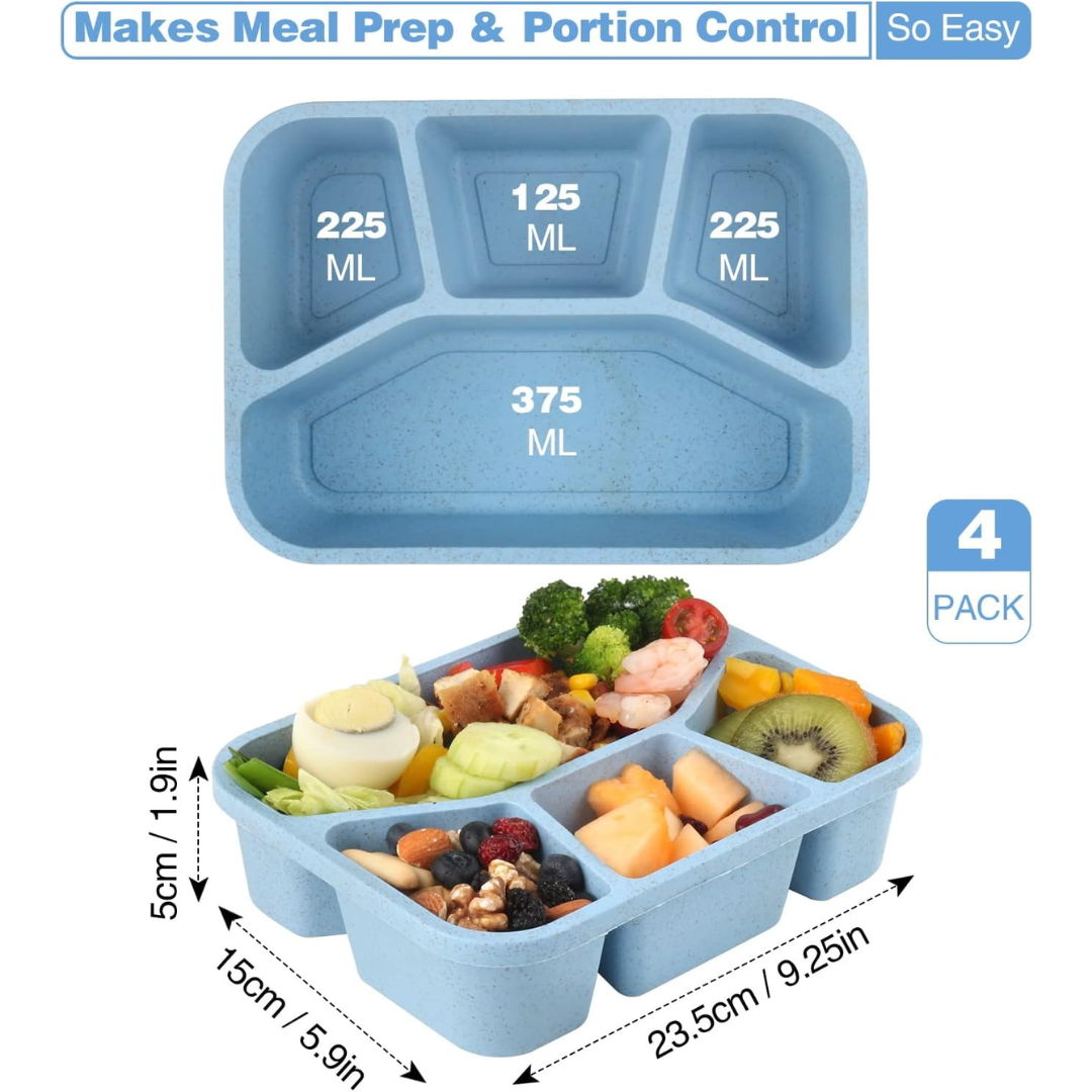 BentoBox - 4 Boîtes Repas à 4 Compartiments