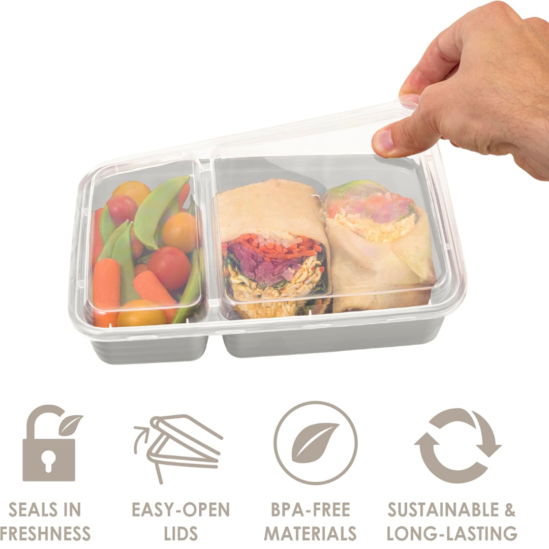 EcoBox - Set de 20 Boîtes à 2 Compartiments